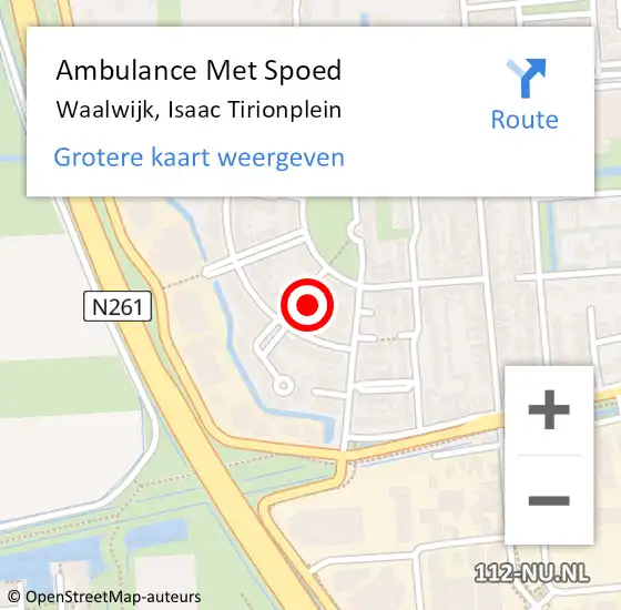 Locatie op kaart van de 112 melding: Ambulance Met Spoed Naar Waalwijk, Isaac Tirionplein op 3 juni 2017 09:15