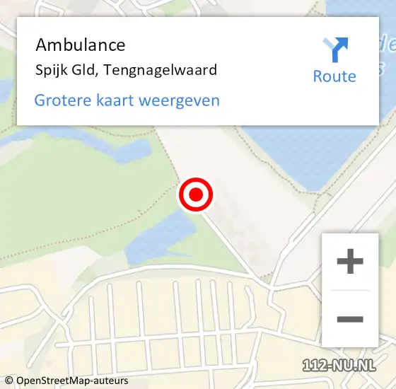 Locatie op kaart van de 112 melding: Ambulance Spijk Gld, Tengnagelwaard op 3 juni 2017 10:09