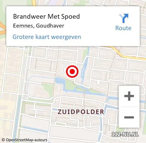 Locatie op kaart van de 112 melding: Brandweer Met Spoed Naar Eemnes, Goudhaver op 22 januari 2014 15:59