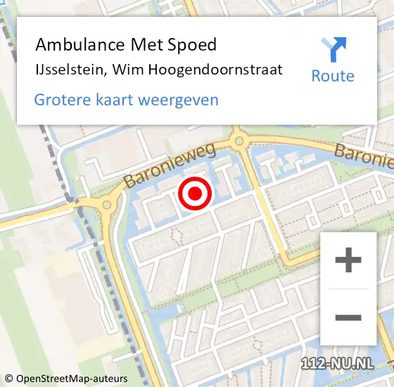 Locatie op kaart van de 112 melding: Ambulance Met Spoed Naar IJsselstein, Wim Hoogendoornstraat op 3 juni 2017 11:01