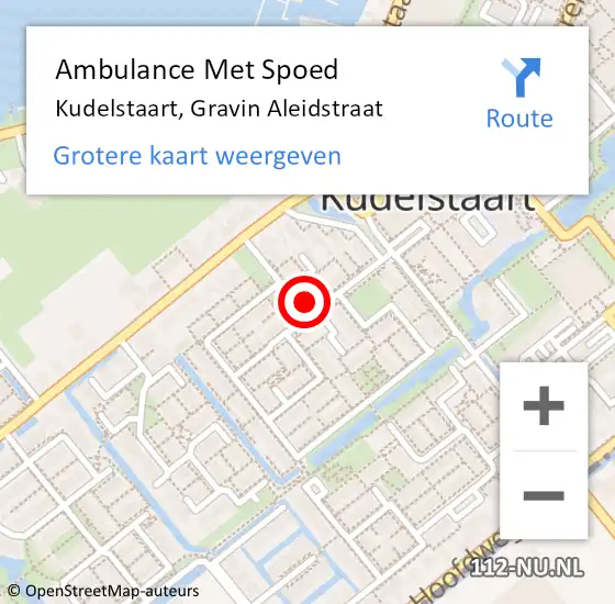 Locatie op kaart van de 112 melding: Ambulance Met Spoed Naar Kudelstaart, Gravin Aleidstraat op 3 juni 2017 11:05