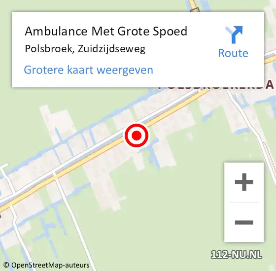 Locatie op kaart van de 112 melding: Ambulance Met Grote Spoed Naar Polsbroek, Zuidzijdseweg op 3 juni 2017 11:17