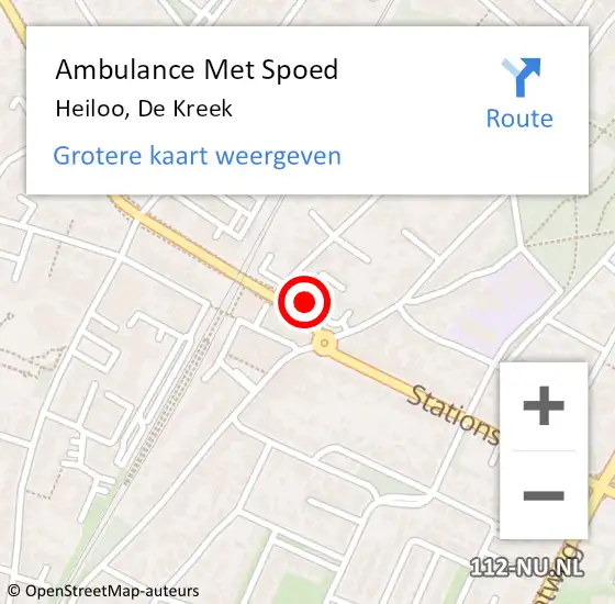 Locatie op kaart van de 112 melding: Ambulance Met Spoed Naar Heiloo, De Kreek op 3 juni 2017 12:05