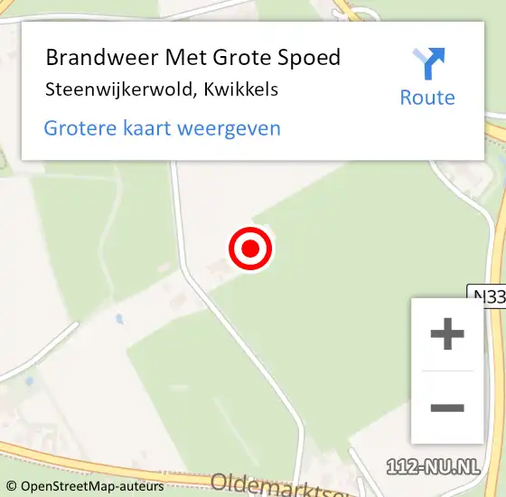 Locatie op kaart van de 112 melding: Brandweer Met Grote Spoed Naar Steenwijkerwold, Kwikkels op 3 juni 2017 12:10
