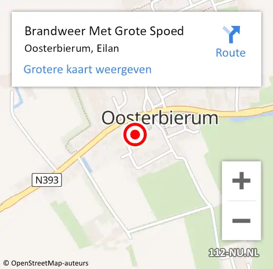 Locatie op kaart van de 112 melding: Brandweer Met Grote Spoed Naar Oosterbierum, Eilan op 3 juni 2017 12:41