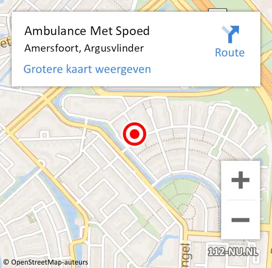 Locatie op kaart van de 112 melding: Ambulance Met Spoed Naar Amersfoort, Argusvlinder op 3 juni 2017 12:48