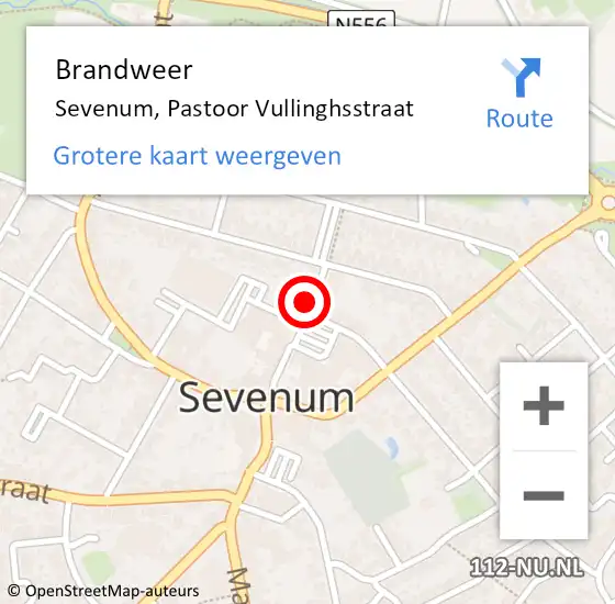 Locatie op kaart van de 112 melding: Brandweer Sevenum, Pastoor Vullinghsstraat op 3 juni 2017 13:45