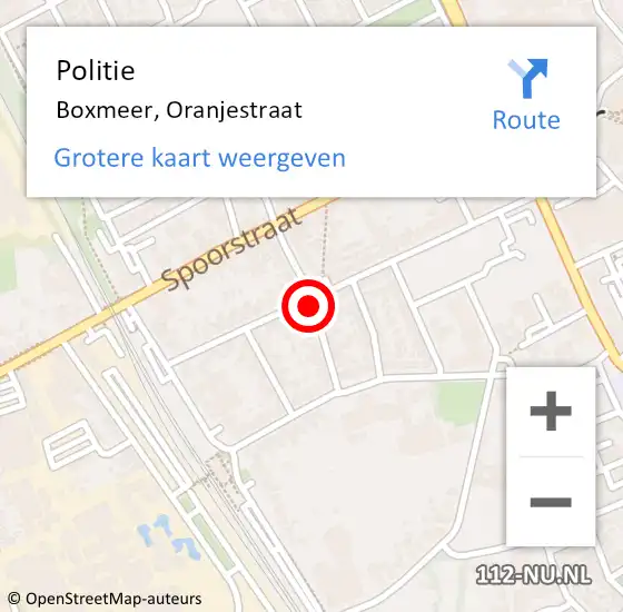 Locatie op kaart van de 112 melding: Politie Boxmeer, Oranjestraat op 3 juni 2017 13:57