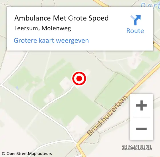 Locatie op kaart van de 112 melding: Ambulance Met Grote Spoed Naar Leersum, Molenweg op 22 januari 2014 16:17