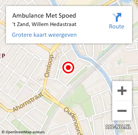 Locatie op kaart van de 112 melding: Ambulance Met Spoed Naar 't Zand, Willem Hedastraat op 3 juni 2017 14:26