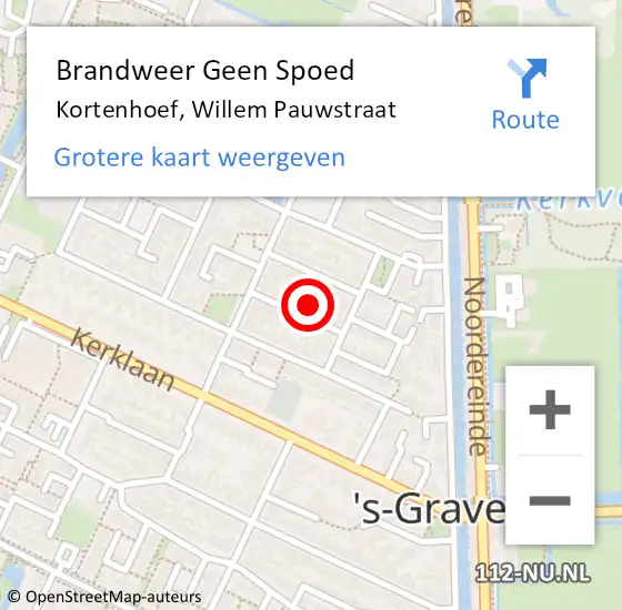 Locatie op kaart van de 112 melding: Brandweer Geen Spoed Naar Kortenhoef, Willem Pauwstraat op 3 juni 2017 14:29