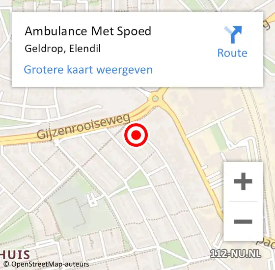 Locatie op kaart van de 112 melding: Ambulance Met Spoed Naar Geldrop, Elendil op 3 juni 2017 14:50