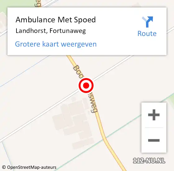 Locatie op kaart van de 112 melding: Ambulance Met Spoed Naar Landhorst, Fortunaweg op 3 juni 2017 14:51