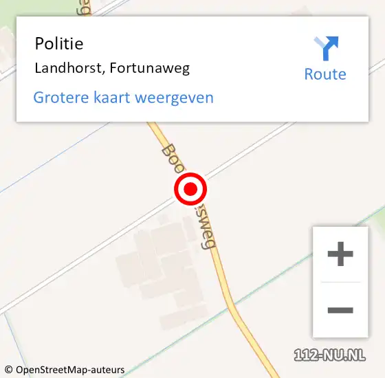 Locatie op kaart van de 112 melding: Politie Landhorst, Fortunaweg op 3 juni 2017 15:26