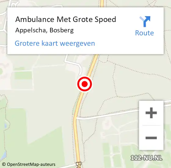 Locatie op kaart van de 112 melding: Ambulance Met Grote Spoed Naar Appelscha, Bosberg op 3 juni 2017 15:32