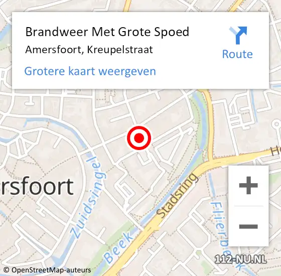 Locatie op kaart van de 112 melding: Brandweer Met Grote Spoed Naar Amersfoort, Kreupelstraat op 3 juni 2017 15:43