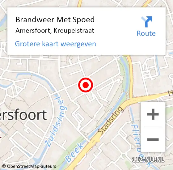 Locatie op kaart van de 112 melding: Brandweer Met Spoed Naar Amersfoort, Kreupelstraat op 3 juni 2017 16:01