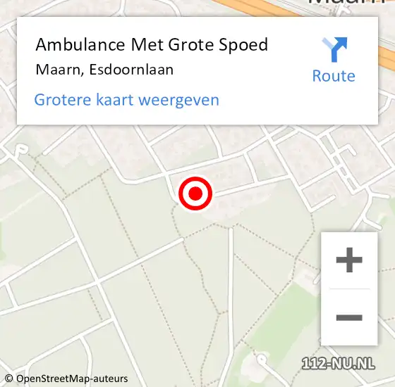 Locatie op kaart van de 112 melding: Ambulance Met Grote Spoed Naar Maarn, Esdoornlaan op 3 juni 2017 16:10