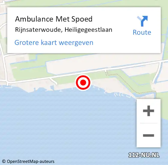 Locatie op kaart van de 112 melding: Ambulance Met Spoed Naar Rijnsaterwoude, Heiligegeestlaan op 3 juni 2017 16:45