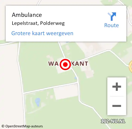 Locatie op kaart van de 112 melding: Ambulance Lepelstraat, Polderweg op 3 juni 2017 17:07