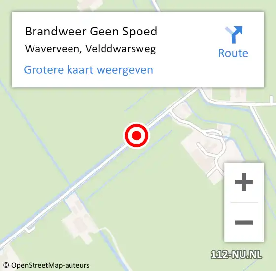 Locatie op kaart van de 112 melding: Brandweer Geen Spoed Naar Waverveen, Velddwarsweg op 3 juni 2017 17:23