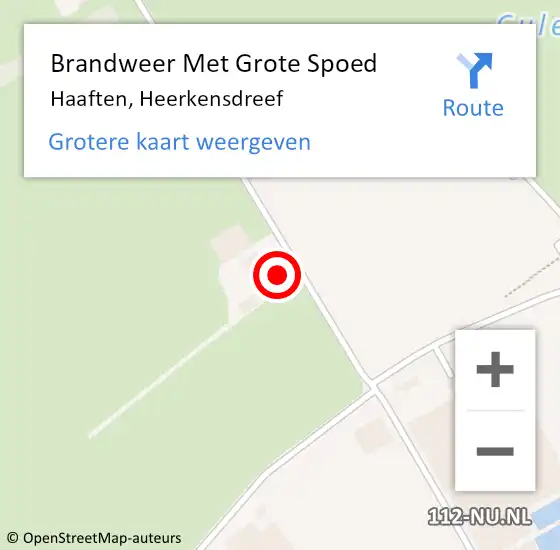 Locatie op kaart van de 112 melding: Brandweer Met Grote Spoed Naar Haaften, Heerkensdreef op 3 juni 2017 18:03