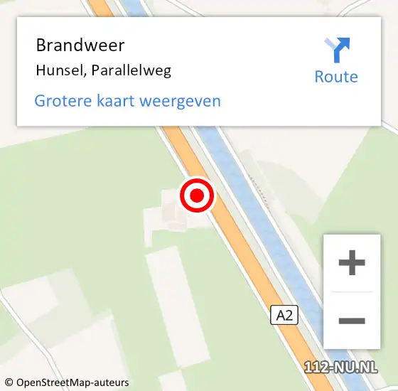 Locatie op kaart van de 112 melding: Brandweer Hunsel, Parallelweg op 3 juni 2017 18:10