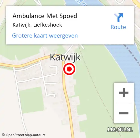 Locatie op kaart van de 112 melding: Ambulance Met Spoed Naar Katwijk, Liefkeshoek op 3 juni 2017 18:35