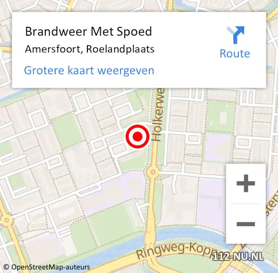 Locatie op kaart van de 112 melding: Brandweer Met Spoed Naar Amersfoort, Roelandplaats op 3 juni 2017 19:24