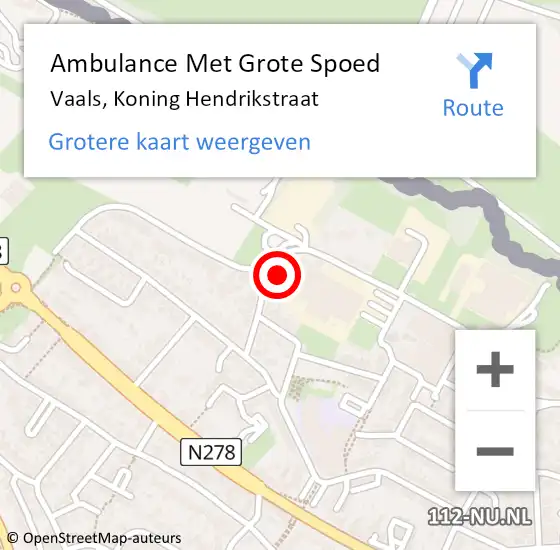 Locatie op kaart van de 112 melding: Ambulance Met Grote Spoed Naar Vaals, Koning Hendrikstraat op 22 januari 2014 16:57