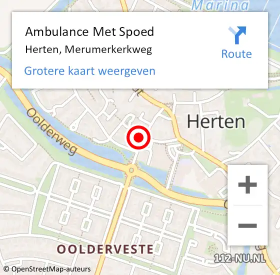 Locatie op kaart van de 112 melding: Ambulance Met Spoed Naar Herten, Merumerkerkweg op 3 juni 2017 19:50