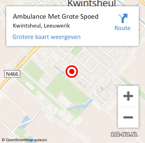 Locatie op kaart van de 112 melding: Ambulance Met Grote Spoed Naar Kwintsheul, Leeuwerik op 3 juni 2017 20:43