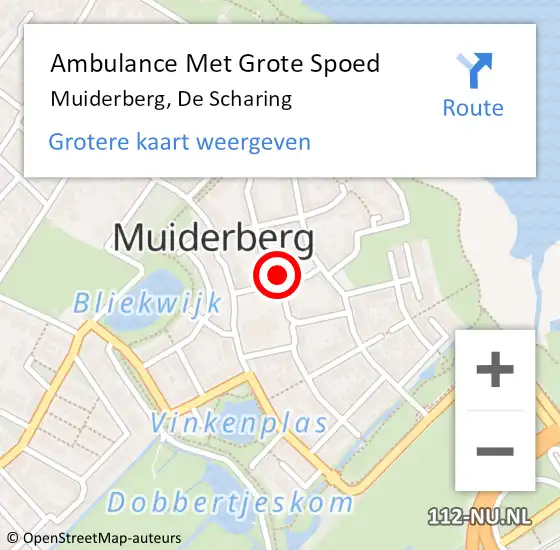 Locatie op kaart van de 112 melding: Ambulance Met Grote Spoed Naar Muiderberg, De Scharing op 3 juni 2017 20:45