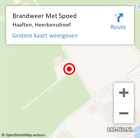 Locatie op kaart van de 112 melding: Brandweer Met Spoed Naar Haaften, Heerkensdreef op 3 juni 2017 20:49