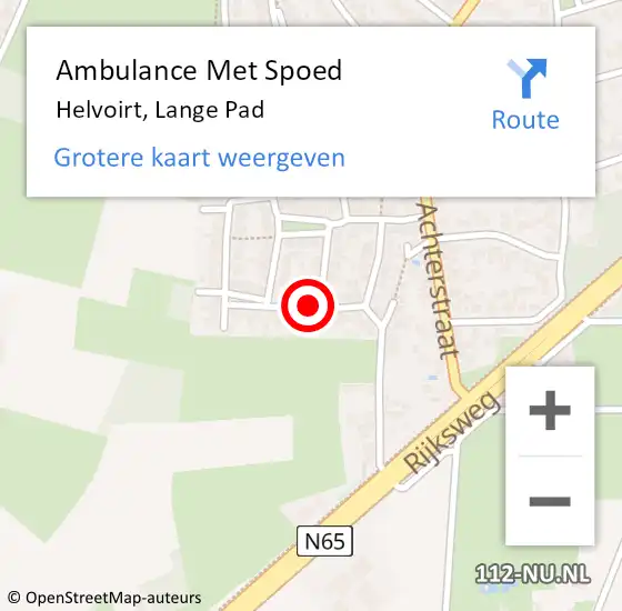 Locatie op kaart van de 112 melding: Ambulance Met Spoed Naar Helvoirt, Lange Pad op 3 juni 2017 21:11