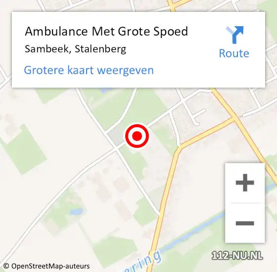 Locatie op kaart van de 112 melding: Ambulance Met Grote Spoed Naar Sambeek, Stalenberg op 3 juni 2017 22:29