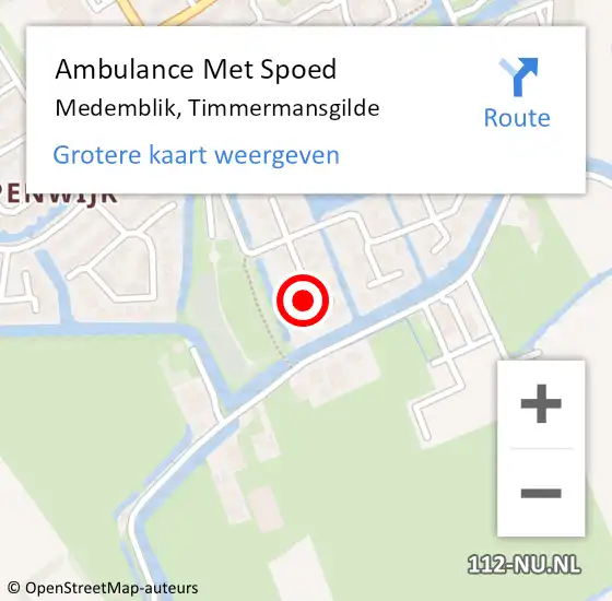 Locatie op kaart van de 112 melding: Ambulance Met Spoed Naar Medemblik, Timmermansgilde op 22 januari 2014 17:13