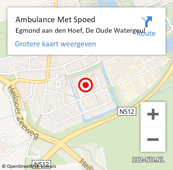 Locatie op kaart van de 112 melding: Ambulance Met Spoed Naar Egmond aan den Hoef, De Oude Watergeul op 3 juni 2017 23:57