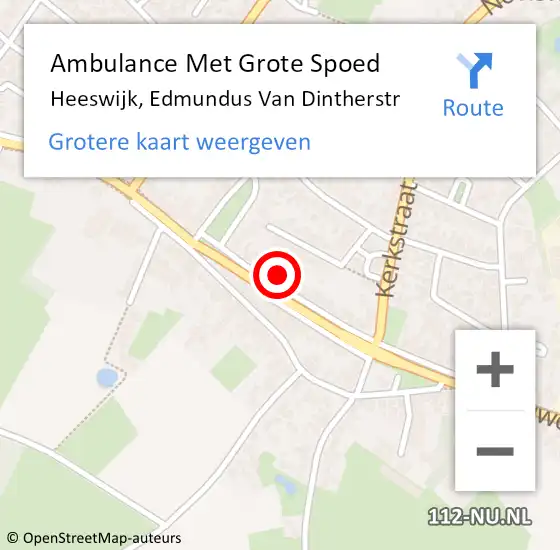 Locatie op kaart van de 112 melding: Ambulance Met Grote Spoed Naar Heeswijk, Edmundus Van Dintherstr op 4 juni 2017 00:17