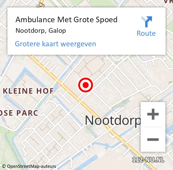 Locatie op kaart van de 112 melding: Ambulance Met Grote Spoed Naar Nootdorp, Galop op 4 juni 2017 03:17