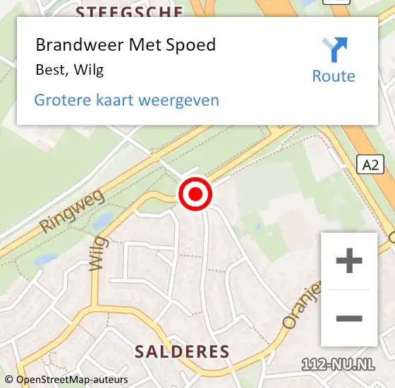 Locatie op kaart van de 112 melding: Brandweer Met Spoed Naar Best, Wilg op 4 juni 2017 04:42