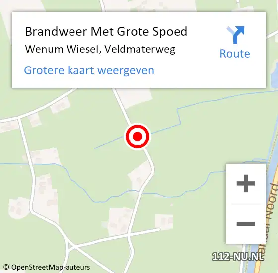 Locatie op kaart van de 112 melding: Brandweer Met Grote Spoed Naar Wenum Wiesel, Veldmaterweg op 4 juni 2017 06:05