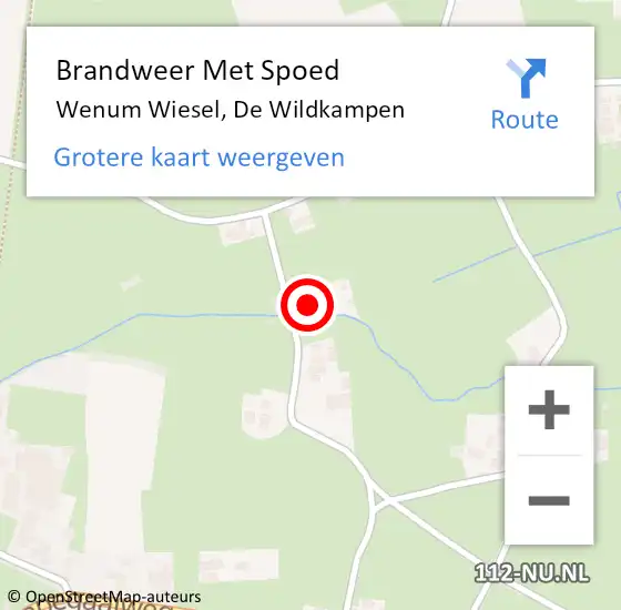 Locatie op kaart van de 112 melding: Brandweer Met Spoed Naar Wenum Wiesel, De Wildkampen op 4 juni 2017 06:26