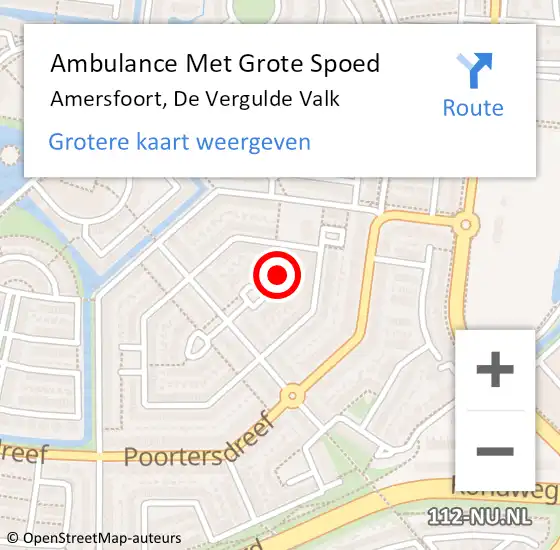 Locatie op kaart van de 112 melding: Ambulance Met Grote Spoed Naar Amersfoort, De Vergulde Valk op 4 juni 2017 08:19