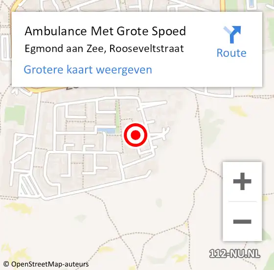 Locatie op kaart van de 112 melding: Ambulance Met Grote Spoed Naar Egmond aan Zee, Rooseveltstraat op 4 juni 2017 09:10