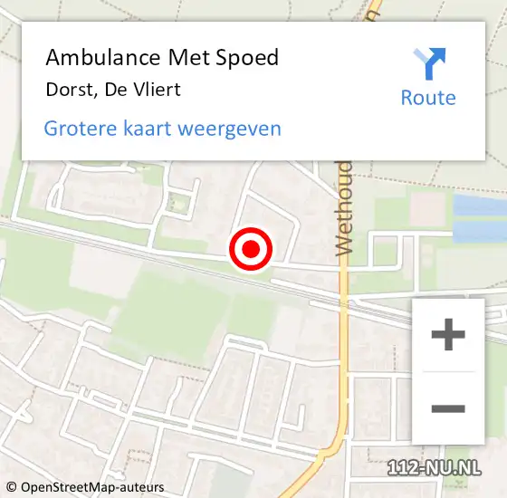 Locatie op kaart van de 112 melding: Ambulance Met Spoed Naar Dorst, De Vliert op 4 juni 2017 09:11