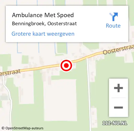 Locatie op kaart van de 112 melding: Ambulance Met Spoed Naar Benningbroek, Oosterstraat op 20 september 2013 07:38