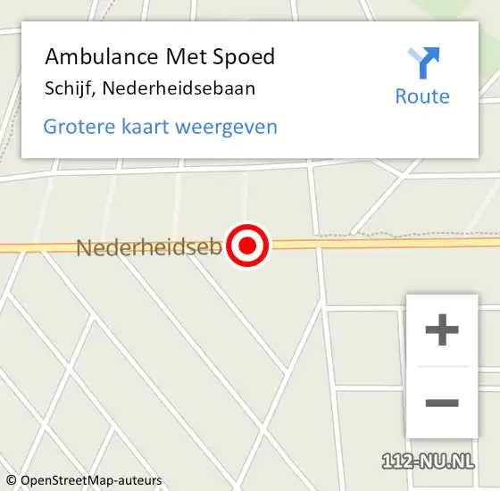 Locatie op kaart van de 112 melding: Ambulance Met Spoed Naar Schijf, Nederheidsebaan op 4 juni 2017 10:06