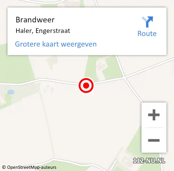 Locatie op kaart van de 112 melding: Brandweer Haler, Engerstraat op 4 juni 2017 11:00