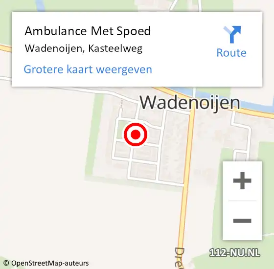 Locatie op kaart van de 112 melding: Ambulance Met Spoed Naar Wadenoijen, Kasteelweg op 4 juni 2017 11:13